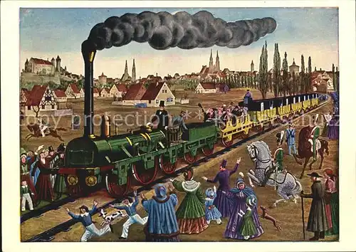 Lokomotive Erste Deutsche Eisenbahn von Nuernberg nach Fuerth 1835 Kat. Eisenbahn