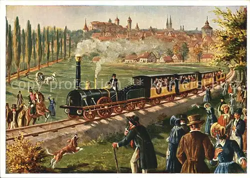 Lokomotive Erste Deutsche Eisenbahn Nuernberg Fuerth Jahr 1835  Kat. Eisenbahn