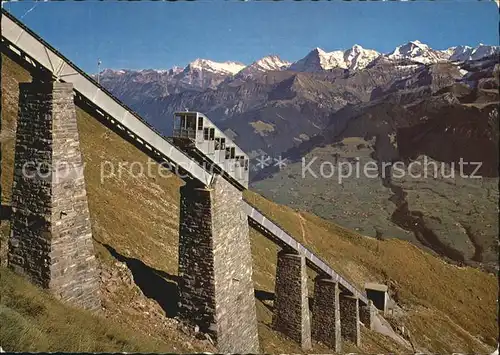 Zahnradbahn Niesenbahn Hegernalpviadukt Wetterhorn Schreckhorn  Kat. Bergbahn