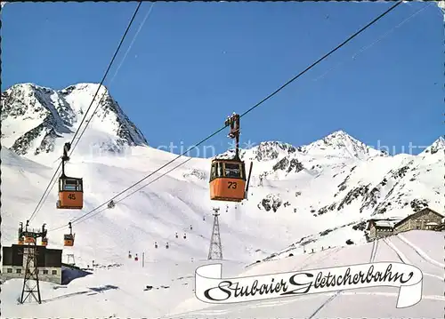 Seilbahn Stubaier Gletscherbahn Mittelstation Fernau Dresdner Huette Kat. Bahnen