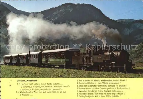 Lokomotive Bregenzerwaldbahn Lied vom Waelderbaehle  Kat. Eisenbahn