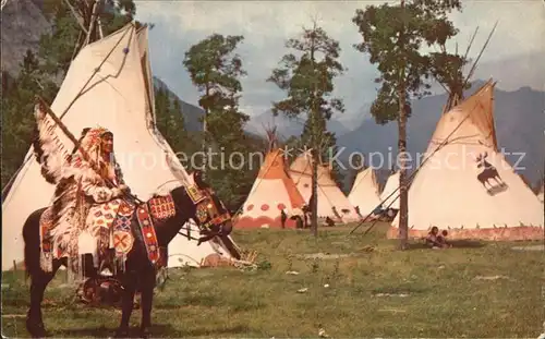 Indianer Native American North American Indian Ceremonial Dress Tipi Kat. Regionales