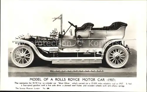 Autos Model of a Rolls Royce Motor Car 1907 Kat. Autos