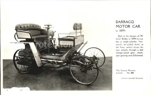 Autos Darracq Motor Car 1899 Kat. Autos