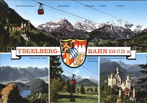Seilbahn Tegelberg Schloss Neuschwanstein Aggenstein Breitenberg Kat. Bahnen