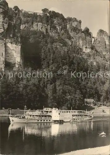 Dampfer Binnenschifffahrt Friedrich Engels Bastei Saechsische Schweiz  Kat. Schiffe