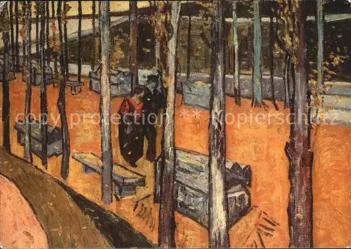 Van Gogh Vincent Die Alyscamps Allee in Arles 1888 Kat. Kuenstlerkarte