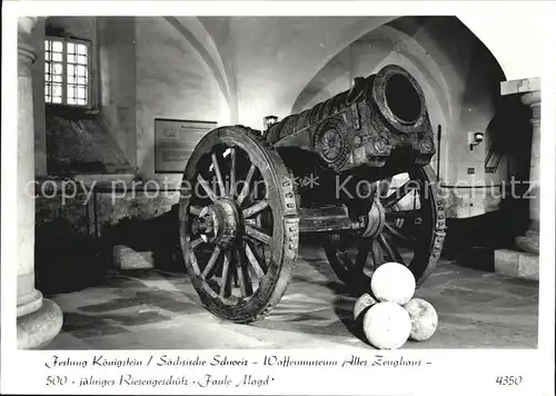 Militaria Geschuetze Faule Magd Festung Koenigstein Waffenmuseum Altes Zeughaus 