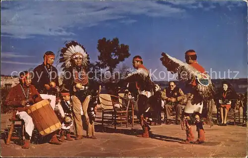 Indianer Native American Hopi Indian Dancers Grand Canyon Arizona  Kat. Regionales