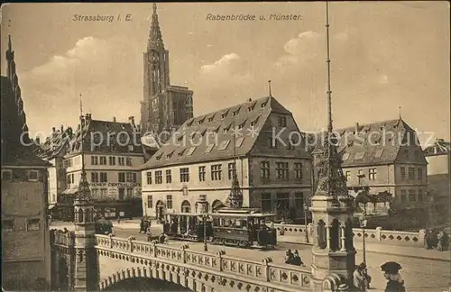 Strassenbahn Strassburg Rabenbruecke Muenster  Kat. Strassenbahn