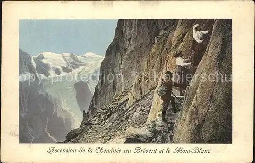 Klettern Bergsteigen Ascension de la Cheminee au Brevent Mont Blanc  Kat. Bergsteigen