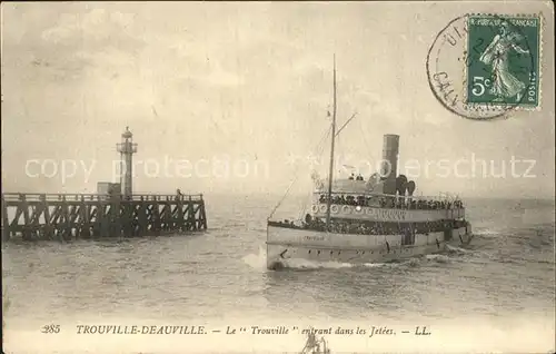 Dampfer Binnenschifffahrt Trouville Deauville Jetee Kat. Schiffe
