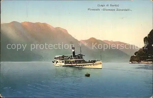 Dampfer Seitenrad Piroscafo Giuseppe Zanardelli Lago di Garda Kat. Schiffe