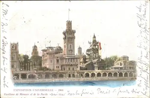 Exposition Universelle Paris 1900 Pavillons de Monaco et de la Suede  Kat. Expositions