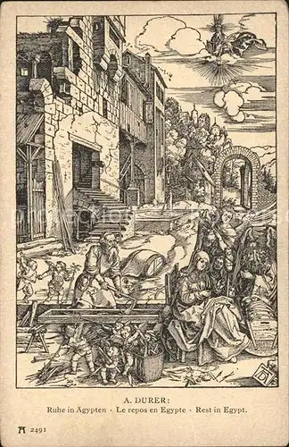 Duerer Albrecht Nuernberg Ruhe in aegypten Verlag F.A. Ackermann Nr. 2491 Kat. Kuenstlerkarte