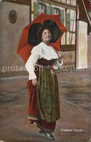 Trachten Alsace Elsaesserin Regenschirm  Kat. Trachten