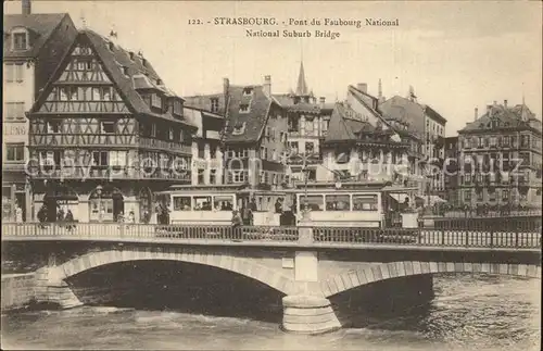 Strassenbahn Strasbourg Pont du Faubourg National  Kat. Strassenbahn