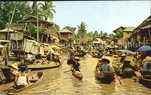 Boote Dhornburi Thailand Floating Market Kat. Schiffe