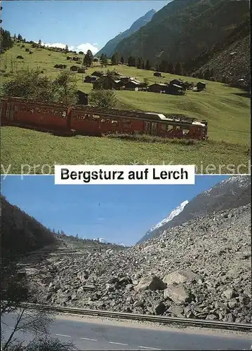 Eisenbahn Bergsturz auf Lerch Vorher Nachher  Kat. Eisenbahn