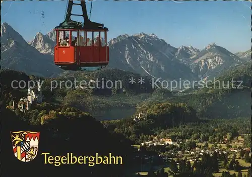 Seilbahn Tegelberg Alpsee Koenigsschloesser  Kat. Bahnen