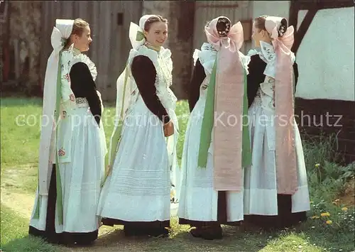 Trachten Sorbische katholische Brautjungfern Kat. Trachten