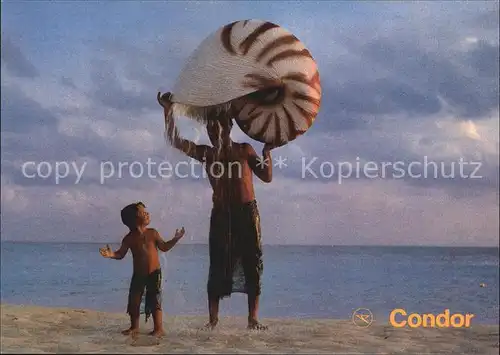 Werbung Reklame Condor Muschel Malediven  Kat. Werbung