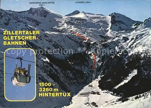 Seilbahn Zillertaler Gletscherbahn Hintertux Kat. Bahnen