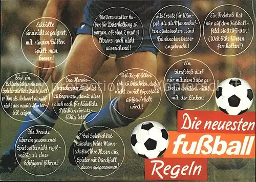 Fussball Fussball Regeln Humor  Kat. Sport