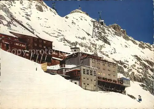 Zugspitzbahn Hotel Schneefernerhaus und Bahn zum Gletscher Kat. Eisenbahn