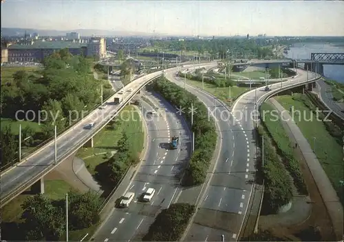 Mannheim Fliegeraufnahme Rheinbrueckenauffahrt Kat. Mannheim