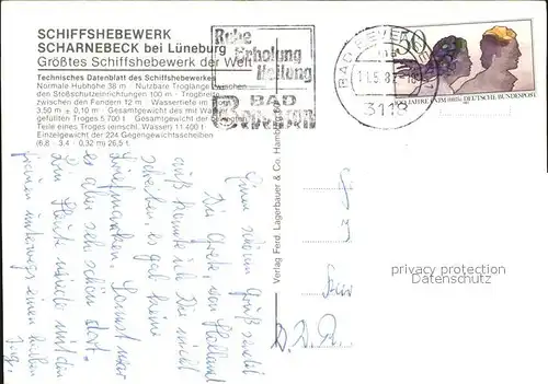 Scharnebeck Lueneburg Schiffshebewerk  Kat. Scharnebeck