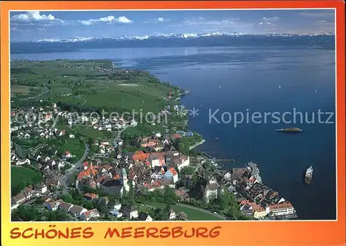 Meersburg Bodensee Fliegeraufnahme mit Schloss Kat. Meersburg