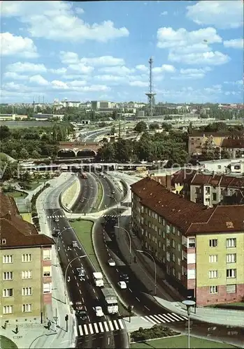 Berlin Halensee Stadtautobahn mit Funkturm Kat. Berlin