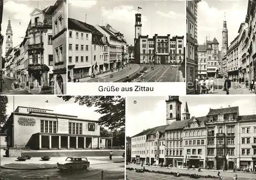 Zittau Bautzner Strasse Platz der Jugend Rathaus Klosterkirche  Kat. Zittau