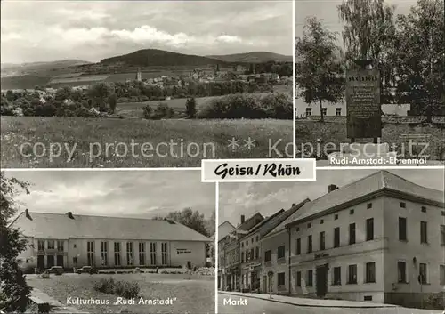 Geisa Rudi Arnstadt Ehrenmal Kulturhaus Markt Kat. Geisa