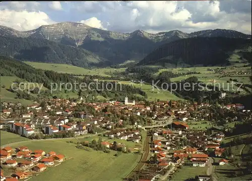 Oberstaufen Schrothkurort Fliegeraufnahme mit Hochgrat und Rindalphorn Kat. Oberstaufen