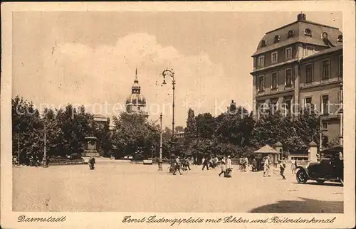 Darmstadt Ernst Ludwigsplatz Schloss Reiterdenkmal Kat. Darmstadt