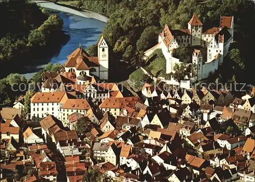 Fuessen Allgaeu Fliegeraufnahme Altstadt mit Hohem Schloss Kat. Fuessen