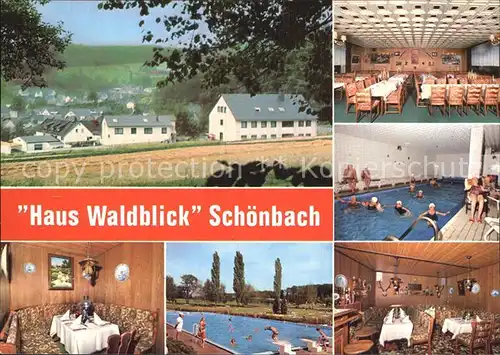 Schoenbach Dillkreis Haus Waldblick Restaurant Pension Schwimmbad Kat. Herborn