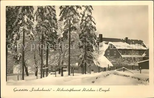 Holzhau Brand Erbisdorf Gaststaette Fischerbaude Winter Hoehenluftkurort