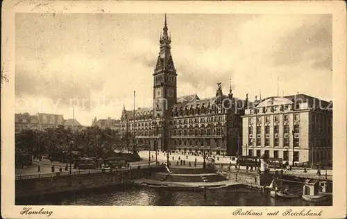 Hamburg Rathaus Reichsbank Kat. Hamburg