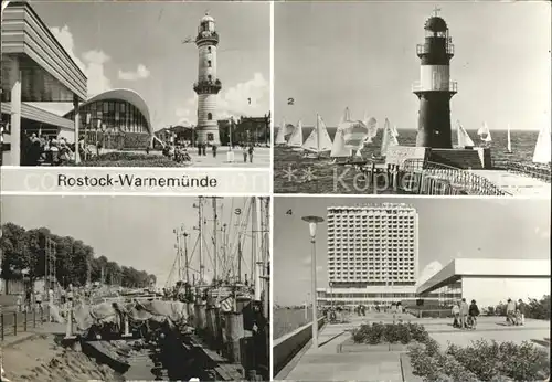 Warnemuende Ostseebad Gaststaette Teepott Leuchtturm Hotel Neptun Leuchtturm an der Mole Kat. Rostock