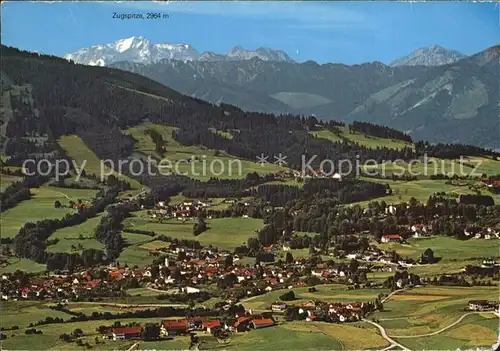 Bad Kohlgrub Fliegeraufnahme Moorheilbad mit Zugspitze Kat. Bad Kohlgrub