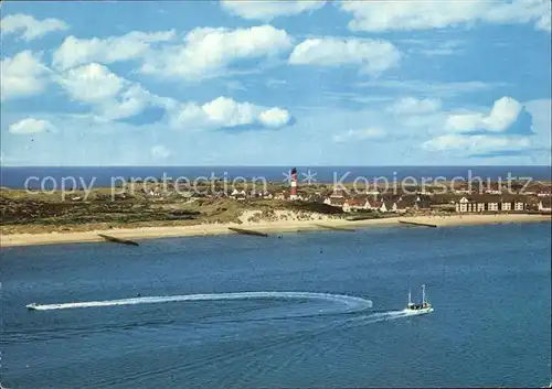 Hoernum Sylt Fliegeraufnahme mit Strand und Leuchtturm Kat. Hoernum (Sylt)