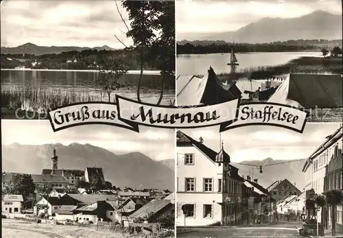 Murnau Staffelsee See Teilansicht Campingplatz Kirche