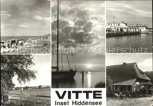 Vitte Strand Teilansicht Segelboot Anlegestelle Kat. Insel Hiddensee