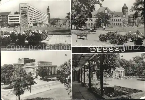 Dessau Rosslau Scheibe Nord Wilhelm Pieck Strasse Postamt Landestheater Gaststaette Teehaeuschen Kat. Dessau Rosslau