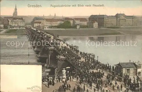 Dresden Augustusbruecke Neustadt Elbe Kat. Dresden Elbe