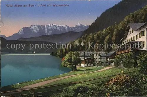 Urfeld Oberbayern Hotel Jaeger Wetterstein Kat. Kochel a.See