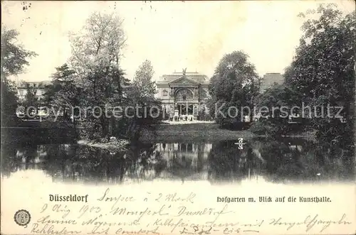 Duesseldorf Hofgarten Blick auf die Kunsthalle Kat. Duesseldorf